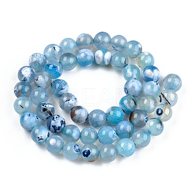 Natural Fire Crackle Agate Beads Strands X-G-S346-8mm-19-1
