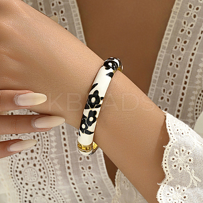 Enamel Flower Bangle SJ8593-1-1