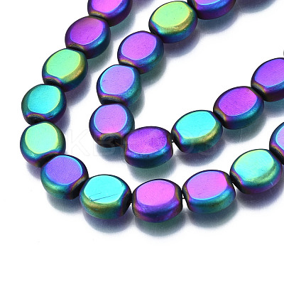 Electroplate Opaque Glass Beads Strands EGLA-Q124-001-D01-1