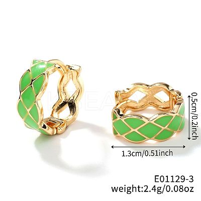 Fashionable Minimalist Multicolor Brass Enamel Hoop Earrings for Elegant and Unique Ear Accessories IC8285-3-1