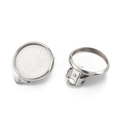 Tarnish Resistant 304 Stainless Steel Clip-on Earring Setting STAS-G250-01P-C-1