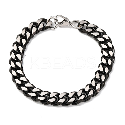 304 Stainless Steel Cuban Link Chain Bracelets for Men Women BJEW-C124-04A-02-1