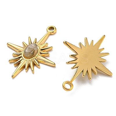 Natural & Synthetic Mixed Stone Sun Pendants STAS-K258-35G-1
