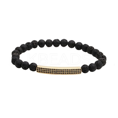 6MM Natural Lava Rock Beaded Bracelets PY2315-3-1