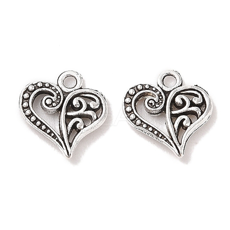 Tibetan Style Filigree Alloy Heart Charms LS-TIBEP-0277-AS-RS-1