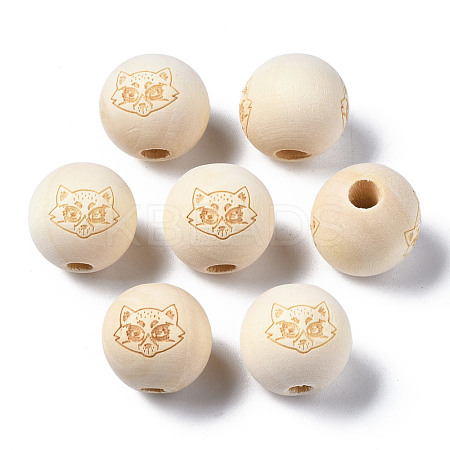 Unfinished Natural Wood European Beads WOOD-S045-147-1