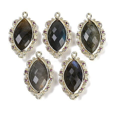 Natural Labradorite Faceted Horse Eye Links G-B126-02G-12-1