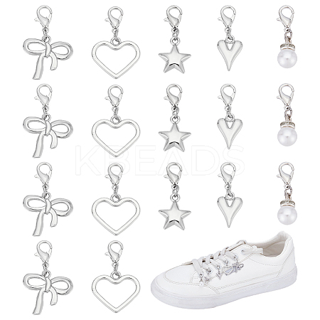 20Pcs 5 Styles Alloy Shoe Charms HJEW-WR00011-1