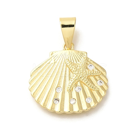 Rack Plating Brass with Cubic Zirconia Pendants KK-Z086-50G-1