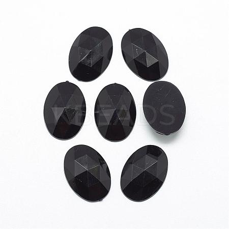 Acrylic Rhinestone Flat Back Cabochons GACR-Q011-30x40-01-1