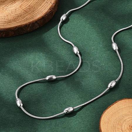 Non-Tarnish 304 Stainless Steel Snake Chain Necklaces NJEW-G313-15P-1