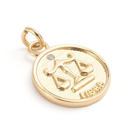 Brass Micro Pave Cubic Zirconia Pendants ZIRC-E164-34K-G-1