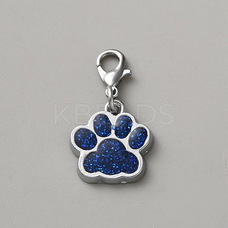 Zinc Alloy Enamel Glitter Powder Pendant Decoration HJEW-WH0001-14P-08-1