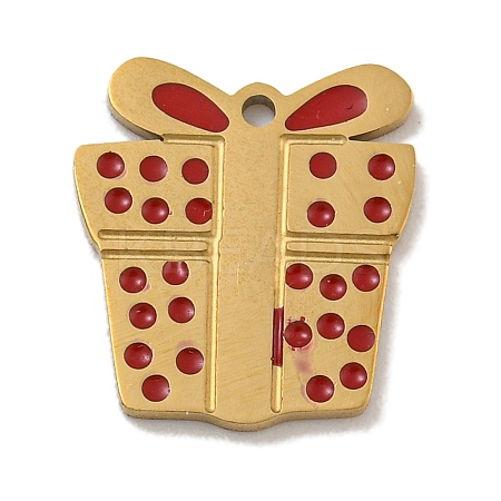 Christmas Theme 304 Stainless Steel Enamel Charms STAS-Z093-02C-1