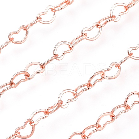 Brass Heart Link Chain CHC-A003-06RG-1