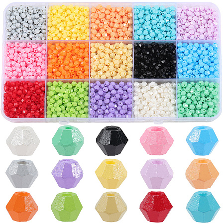 3000Pcs 15 Colors Baking Paint Glass Seed Beads SEED-SP0001-06B-1