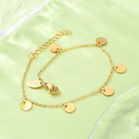 304 Stainless Steel Cable Chain Bracelets for Women BJEW-A036-25G-1