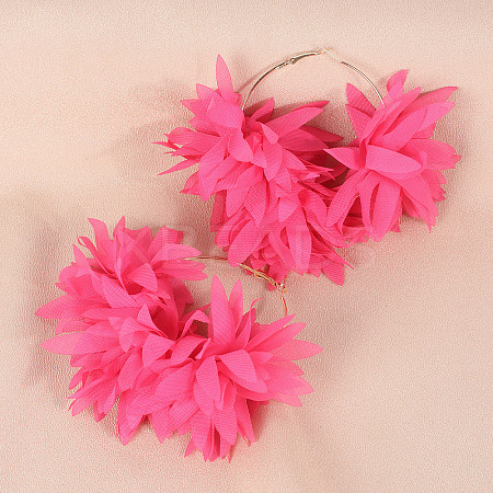 Alloy Cloth Hoop Earrings FS-WGC8145-02-1