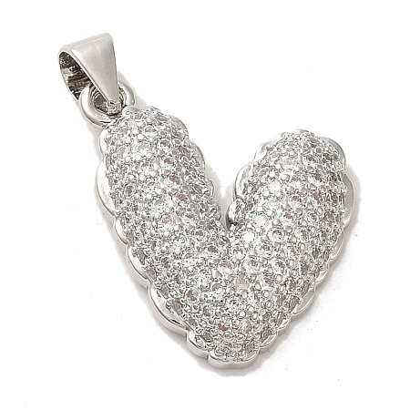 Mother's Day Brass Micro Pave Clear Cubic Zirconia Pendants FIND-Z041-20C-1