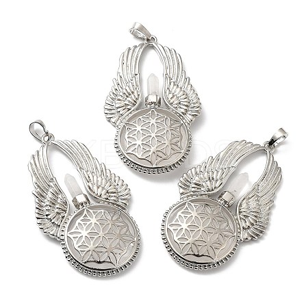 Natural Quartz Crystal Big Pendants G-R486-02P-09-1
