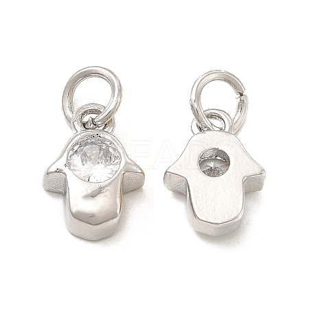 Brass Micro Pave Cubic Zirconia Charms KK-E068-VB233-1