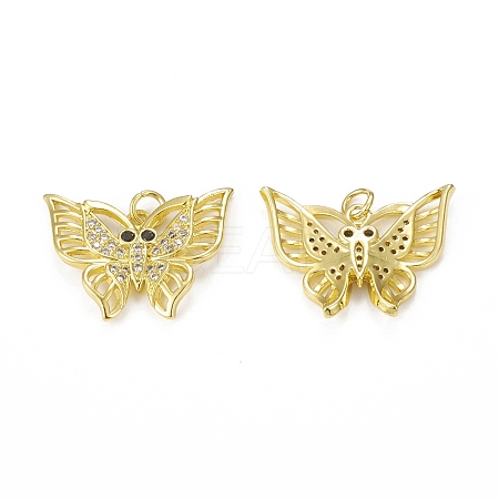 Brass Micro Pave Cubic Zirconia Pendants KK-E068-VB286-1