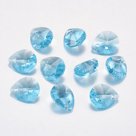 Faceted Glass Rhinestone Pendants RGLA-F053-E-202-1