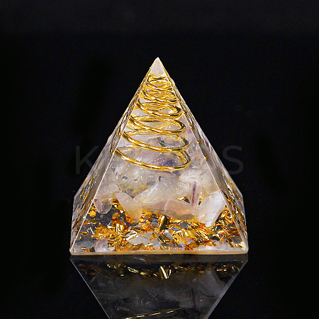 Orgonite Pyramid Resin Display Decorations G-PW0005-05P-1