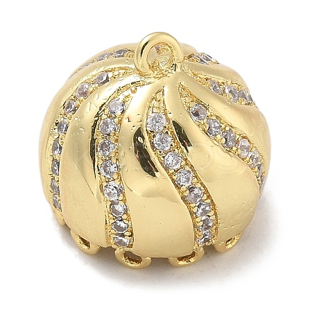 Rack Plating Brass Micro Pave Clear Cubic Zirconia Pendant Bails KK-L224-002G-1