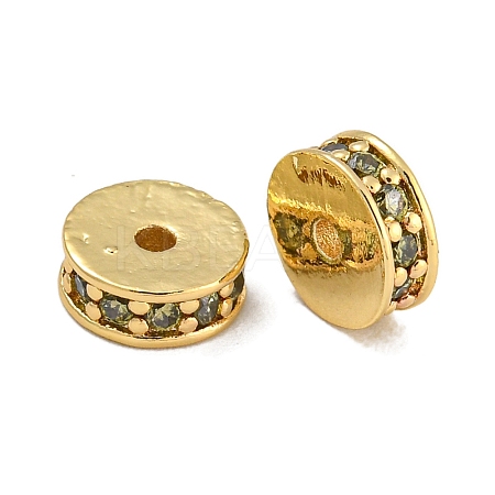Rack Plating Brass Micro Pave Cubic Zirconia Beads KK-U030-27G-06-1
