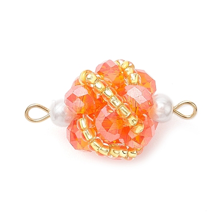 Glass Beaded Round Sphere Links PALLOY-MZ00874-01-1