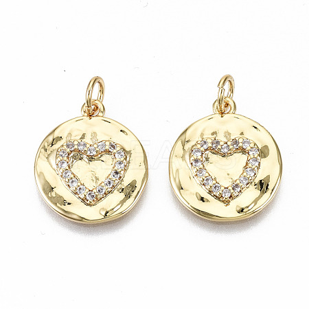 Brass Micro Pave Clear Cubic Zirconia Pendants ZIRC-S067-138-NF-1