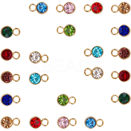 Glass Rhinestone Charms STAS-SC0001-63-1