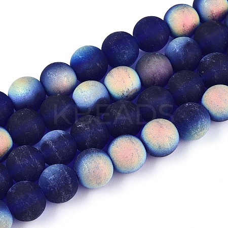 Frosted Transparent Glass Beads Strands LS-GLAA-T032-T10mm-MBB15-1