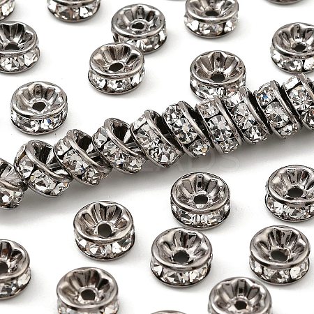 Brass Rhinestone Spacer Beads X-RB-A014-Z8mm-01B-NF-1