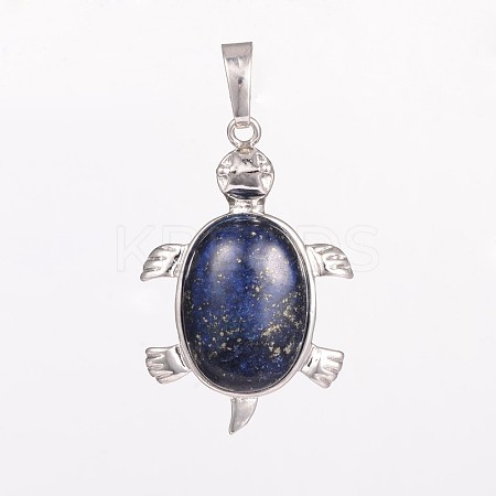 Natural Tortoise Dyed Lapis Lazuli Pendants G-D648-08-RS-1