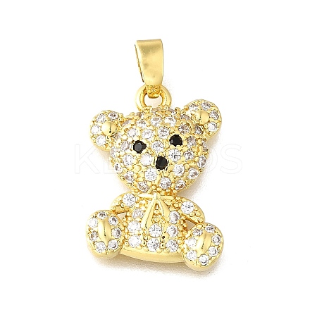 Brass Micro Pave Cubic Zirconia Pendants KK-Z102-19G-1