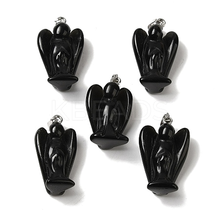 Natural Obsidian Pendants G-C095-03P-08-1