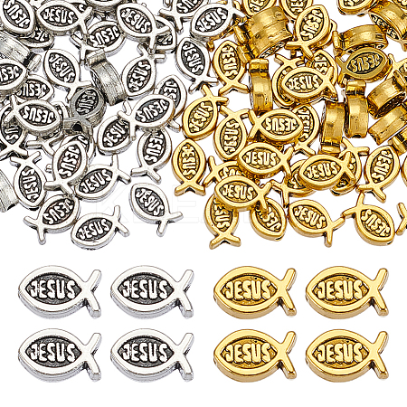100Pcs 2 Colors Tibetan Style Alloy Beads FIND-ME0001-21-1