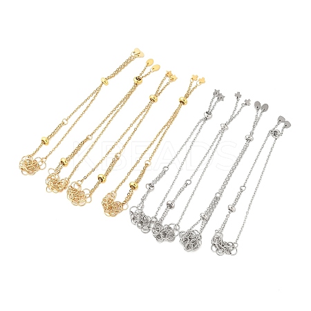 8Pcs 2 Style Adjustable 304 Stainless Steel Slider Bracelet Making AJEW-PH0011-83-1