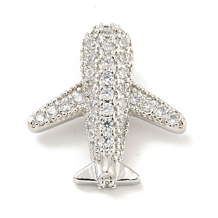 Rack Plating Brass Micro Pave Clear Cubic Zirconia Pendants KK-B093-27P-1
