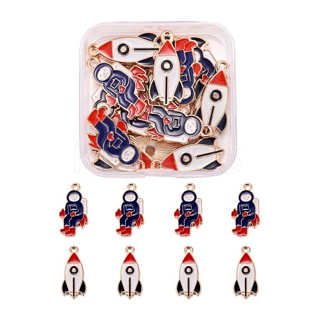 20Pcs 2 Style Zinc Alloy Enamel Pendants ENAM-LS0001-17G-1