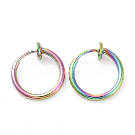 304 Stainless Steel Tubular Clip-on Earrings for Women EJEW-G299-02B-M-1