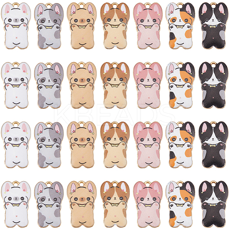28Pcs 7 Colors Rack Plating Alloy Enamel Pendants FIND-SC0012-05-1