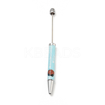 Word Be Bold Be Brave Printed Plastic Ball-Point Pen AJEW-C038-01C-1