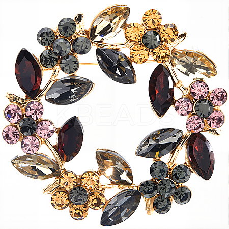 1Pc Alloy Rhinestone Lapel Pins JEWB-CP0001-44-1