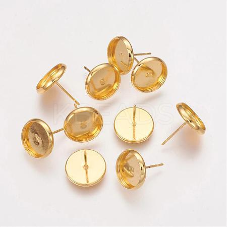 Brass Stud Earring Settings KK-H021-1G-NF-1