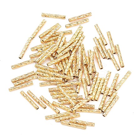 Brass Textured Tube Beads KK-H250-01A-G-1