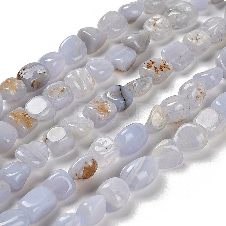 Natural Blue Lace Agate Beads Strands G-P497-01E-71-1