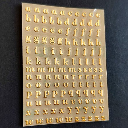 Self Adhesive Alloy Stickers LETT-PW0001-07B-G-1